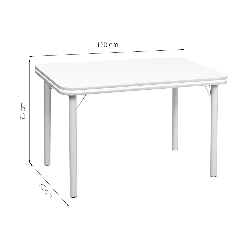 Conjunto de Mesa de Jantar com 4 Cadeiras Gisele Branco e Cromado