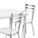 Conjunto de Mesa de Jantar com 4 Cadeiras Gisele Branco e Cromado