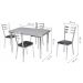Conjunto de Mesa de Jantar com 4 Cadeiras Gisele Cromado e Preto