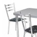 Conjunto de Mesa de Jantar com 4 Cadeiras Gisele Cromado e Preto