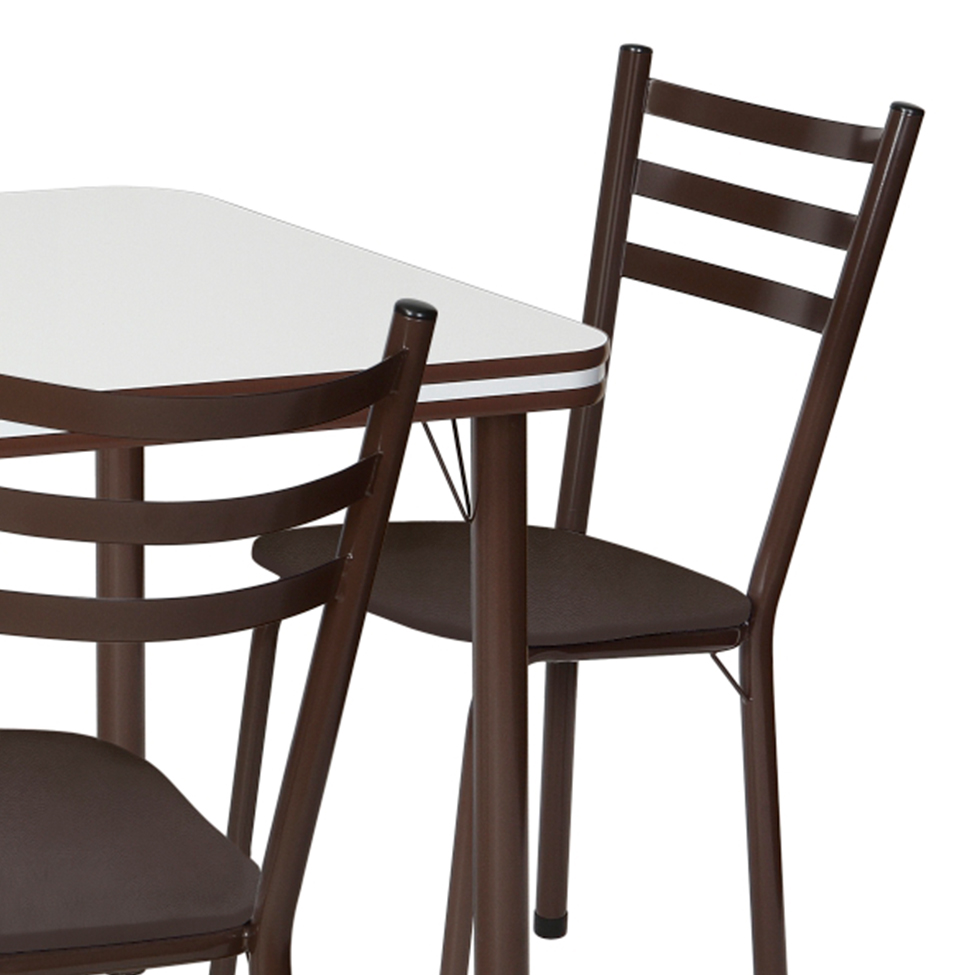 Conjunto de Mesa de Jantar com 4 Cadeiras Gisele Marrom e Branco