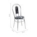 Conjunto de Mesa de Jantar com 4 Cadeiras Leandra Preto e Cromado