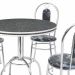 Conjunto de Mesa de Jantar com 4 Cadeiras Leandra Preto e Cromado