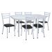 Conjunto de Mesa de Jantar com 6 Cadeiras Beatriz Preto e Branco