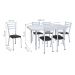 Conjunto de Mesa de Jantar com 6 Cadeiras Beatriz Preto e Branco