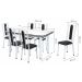 Conjunto de Mesa de Jantar com 6 Cadeiras Marina Branco e Preto