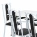 Conjunto de Mesa de Jantar com 6 Cadeiras Marina Branco e Preto