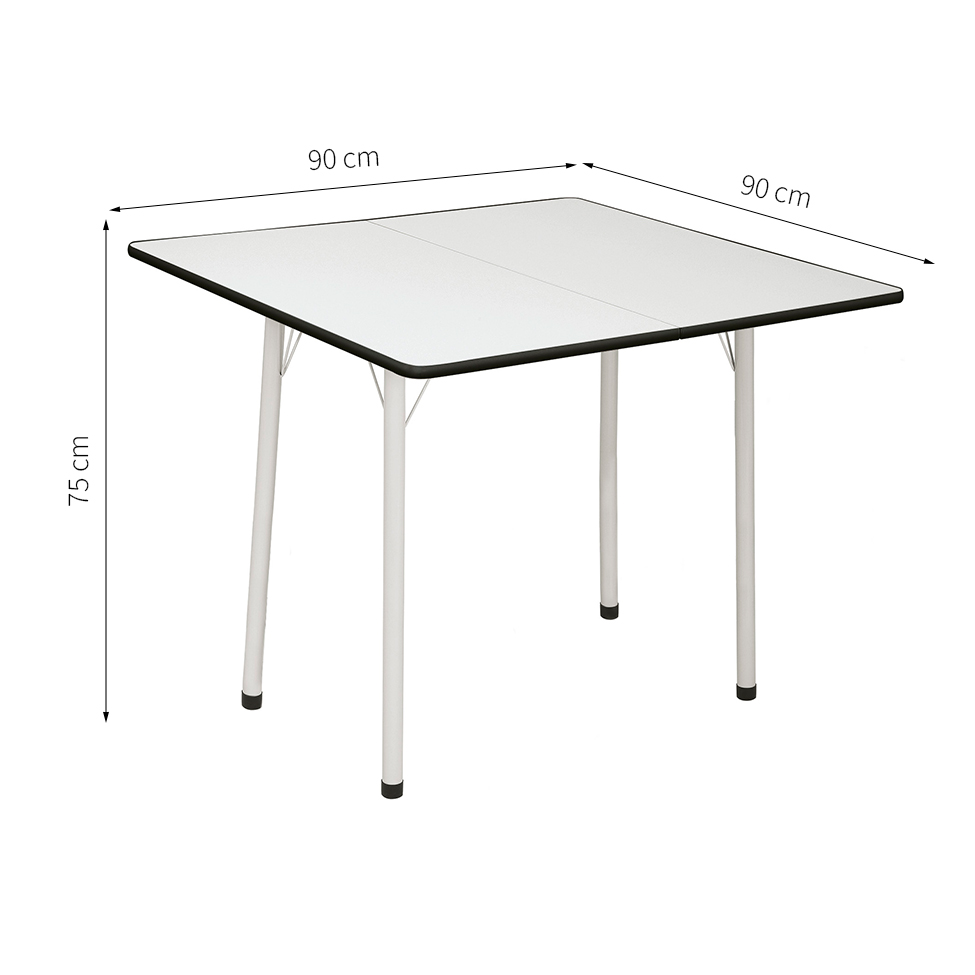 Mesa de Cozinha Dobrável Quadrada Nádia Branca e Preta 90 cm