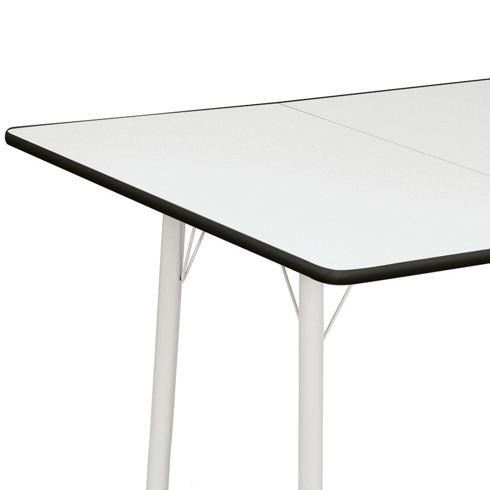 Mesa de Cozinha Dobrável Quadrada Nádia Branca e Preta 90 cm