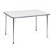 Mesa de Cozinha Retangular Carla Cromada e Branca 120 cm