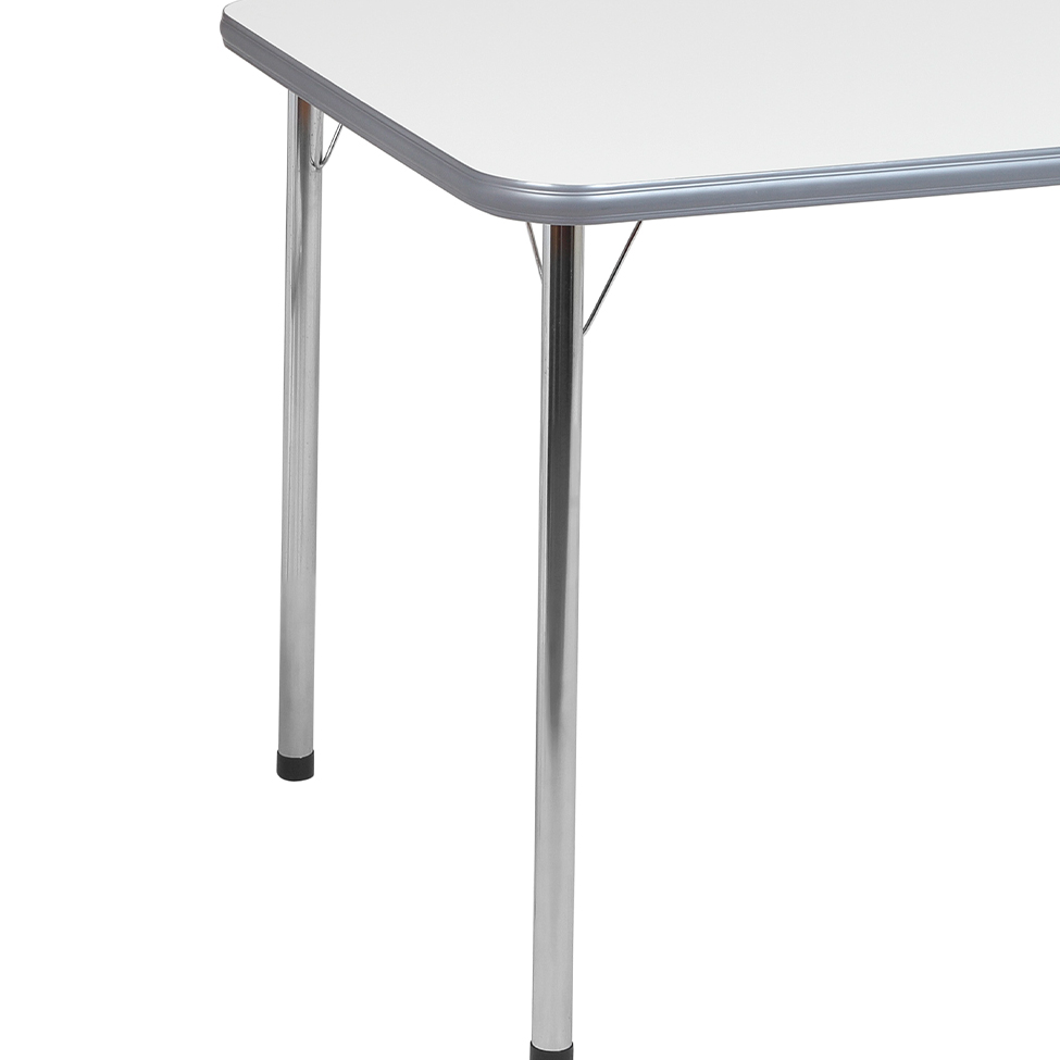 Mesa de Cozinha Retangular Carla Cromada e Branca 120 cm