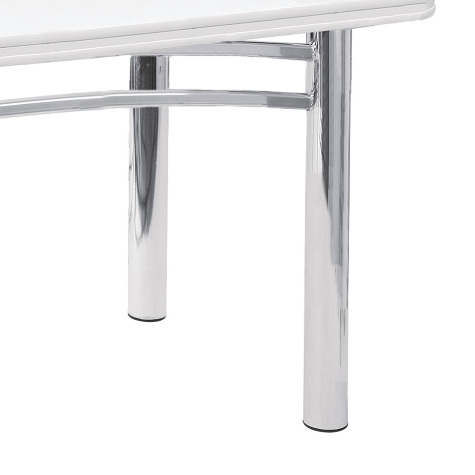 Mesa de Jantar Paula Retangular Cromada e Branca 150 cm
