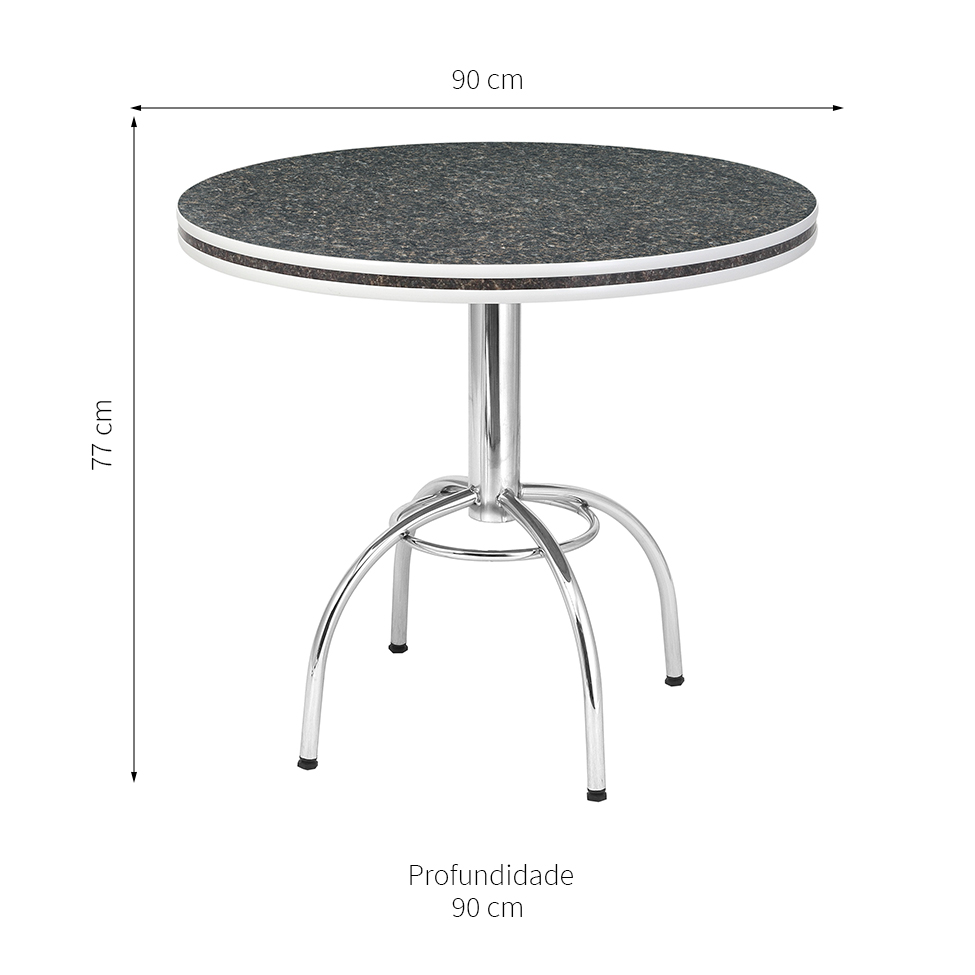 Mesa de Jantar Redonda Special Cromada 90 cm