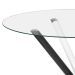 Mesa de Jantar Redonda com Tampo de Vidro Lorena Branca e Preta 90 cm