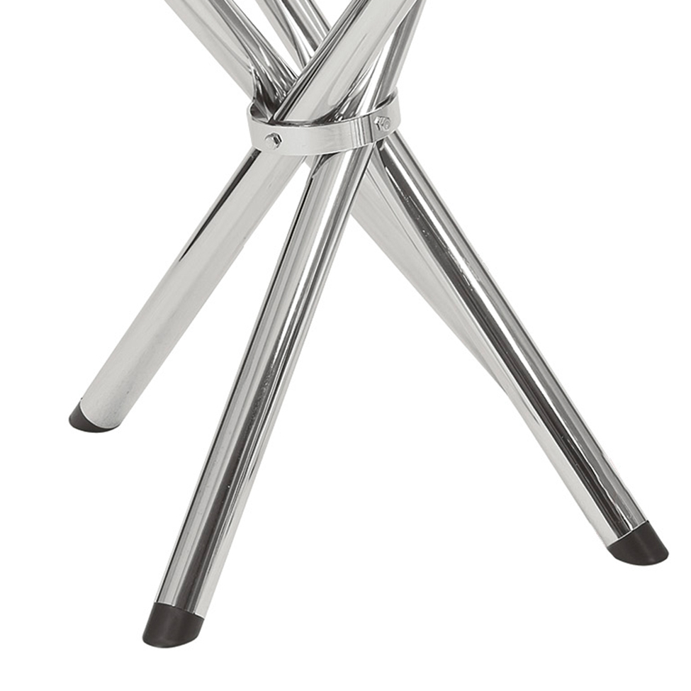 Mesa de Jantar Redonda com Tampo de Vidro Lorena Cromada 90 cm