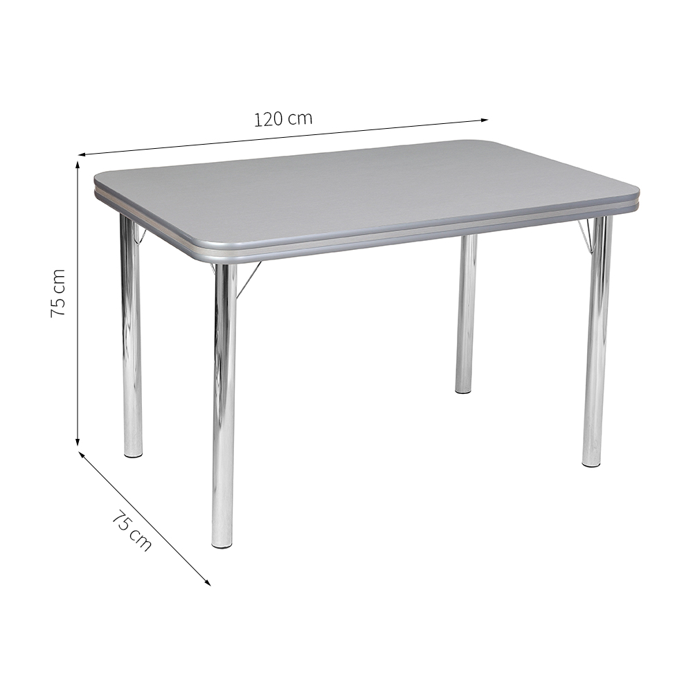 Mesa de Jantar Retangular Carla Cromada 120 cm
