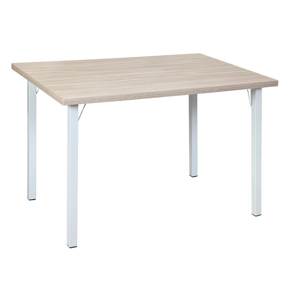 Mesa de Jantar Retangular Fabíola Branca e Bege 120 cm
