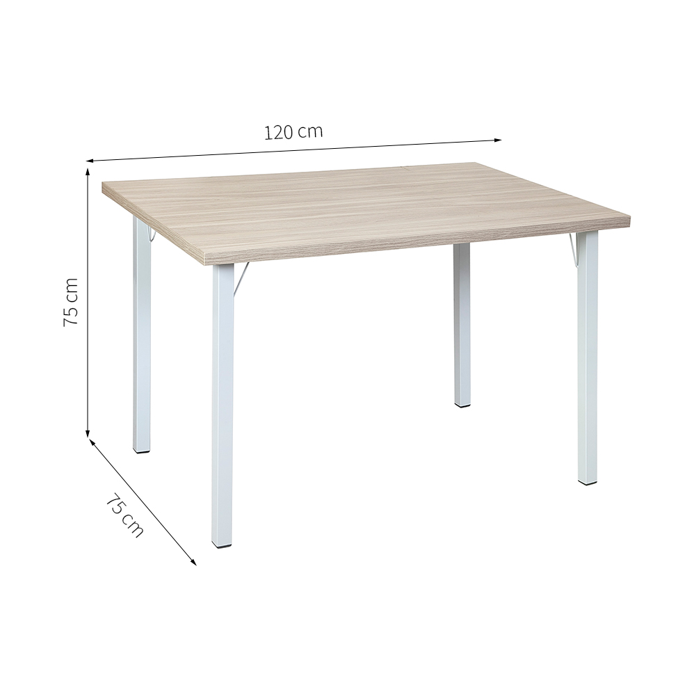 Mesa de Jantar Retangular Fabíola Branca e Bege 120 cm