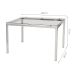 Mesa de Jantar Retangular com Tampo de Vidro Tube Cromada 120 cm