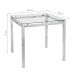 Mesa de Jantar Retangular com Tampo de Vidro Tube Cromada 80 cm