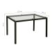 Mesa de Jantar Retangular com Tampo de Vidro Tube Preta 120 cm