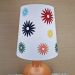 Abajur Base Cerâmica E Cúpula Flores Apliques Coloridos Bivolt