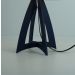 Abajur Chevron Cinza E Branco Com Base Azul Marinho