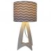 Abajur Chevron Cinza e Branco