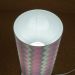 Abajur Cilíndrico Base Branca e Cúpula Chevron Rosa, Cinza e Branca Bivolt