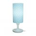Abajur Tripé Madeira Branca e Cúpula Chevron Azul e Branco 32 cm x 15 cm