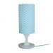 Abajur Tripé Madeira Branca e Cúpula Chevron Azul e Branco 32 cm x 15 cm
