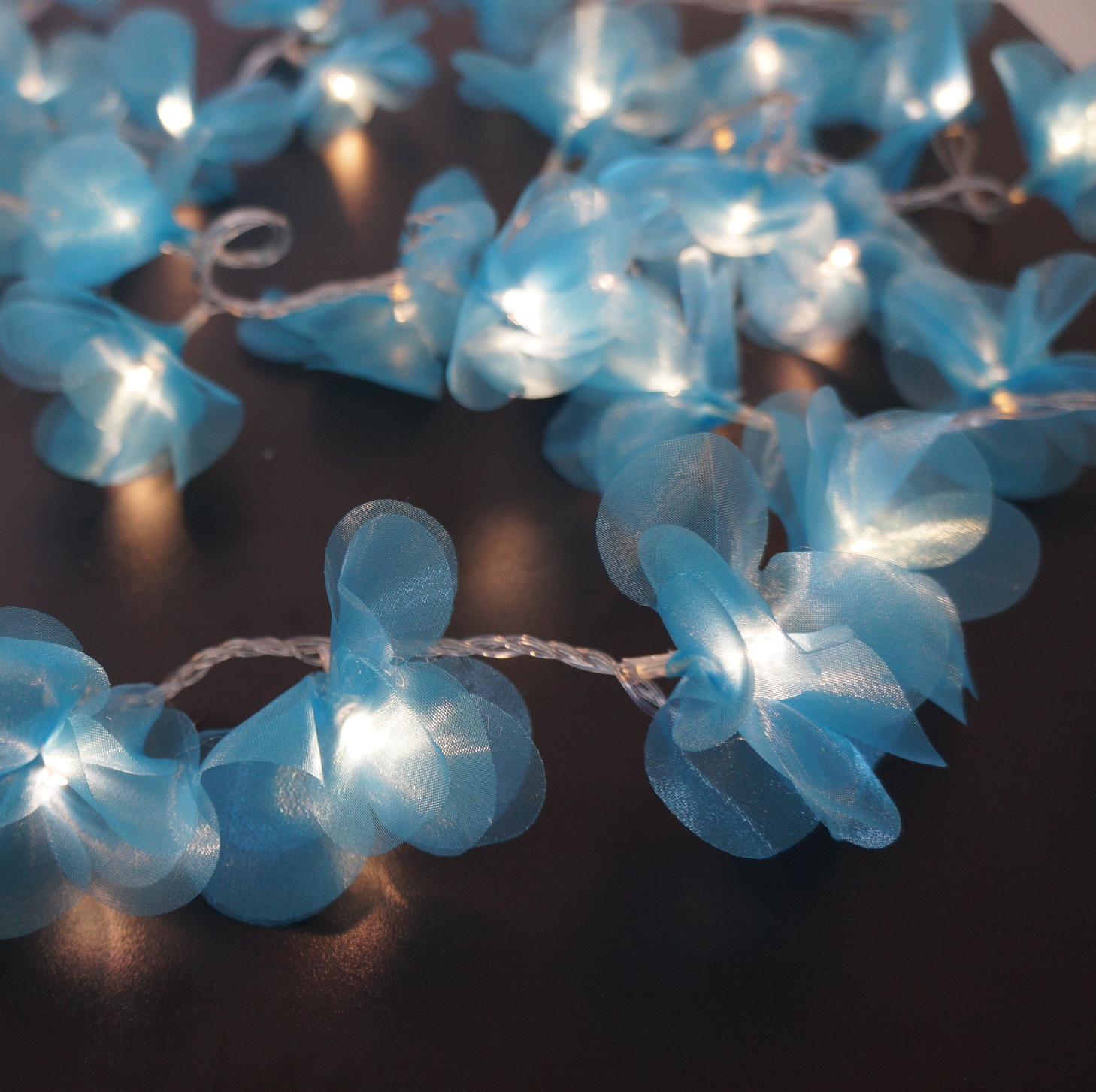 Cordão Luminoso Luz de Fada Pompom Azul 110v