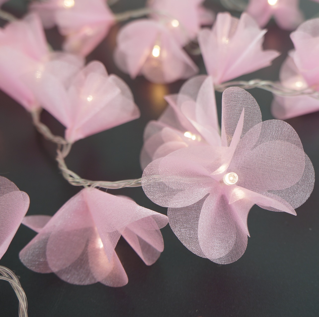 Cordão Luminoso Luz de Fada Pompom Rosa