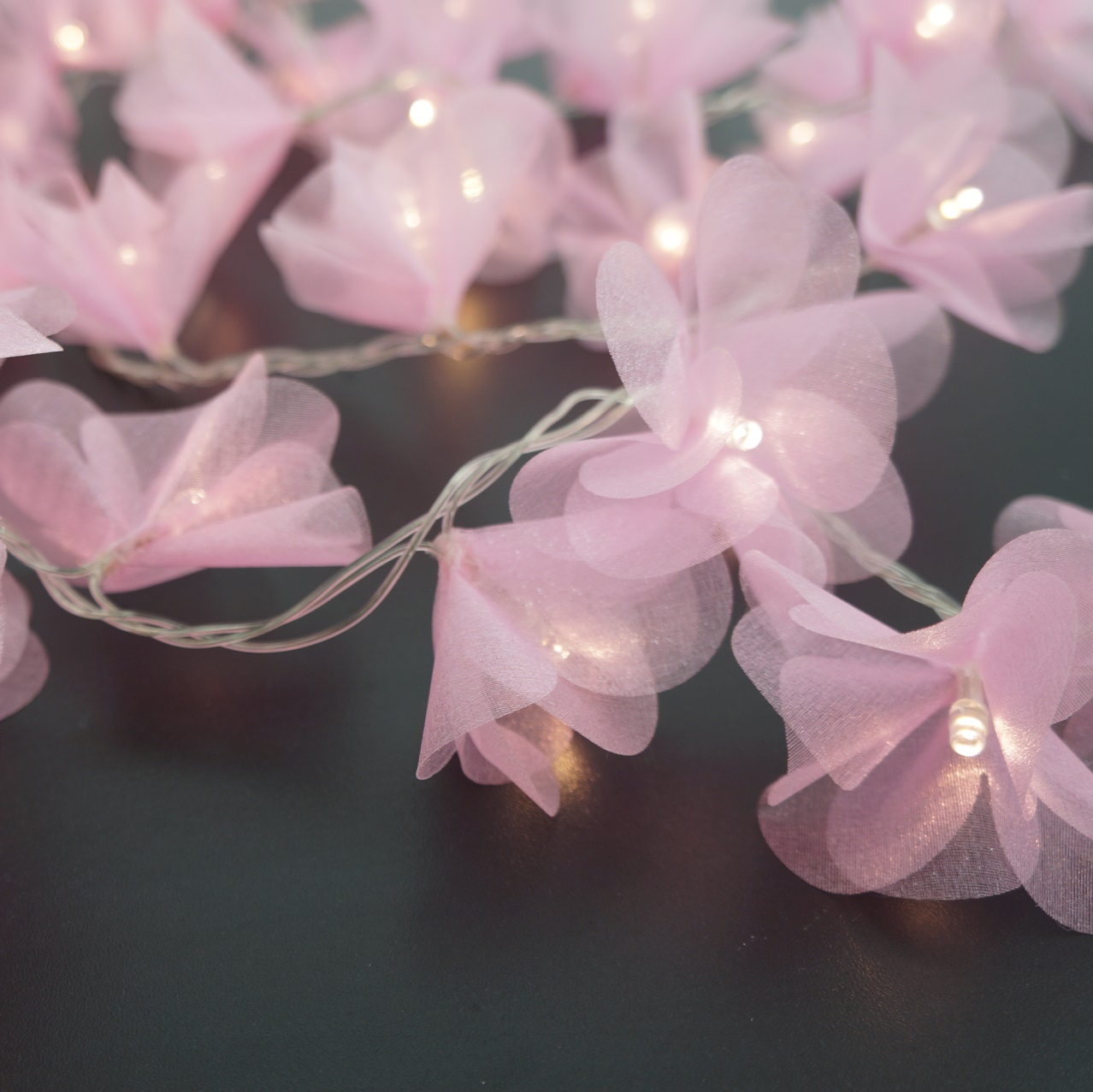 Cordão Luminoso Luz de Fada Pompom Rosa