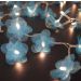 Cordão de Luz - Luz de Fada Florzinha Organza Azul à Pilha 20 Leds