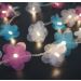 Cordão de Luz - Luz de Fada Florzinha Organza Colorida Pilha 20 Leds
