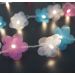Cordão de Luz - Luz de Fada Florzinha Organza Colorida Pilha 20 Leds