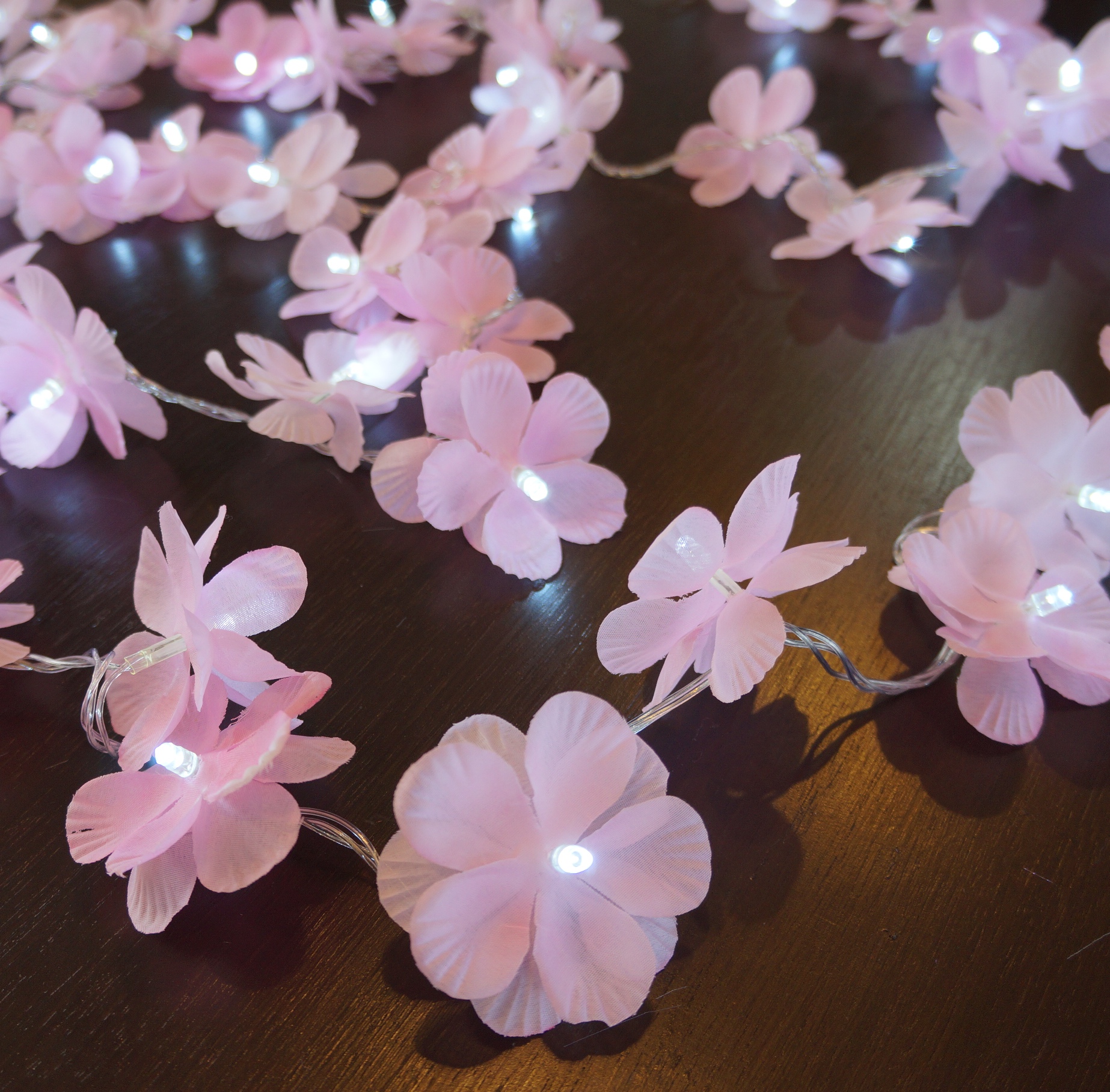 Fio de Luz Cordão de LED Luz de Fada Flor Rosa Bivolt