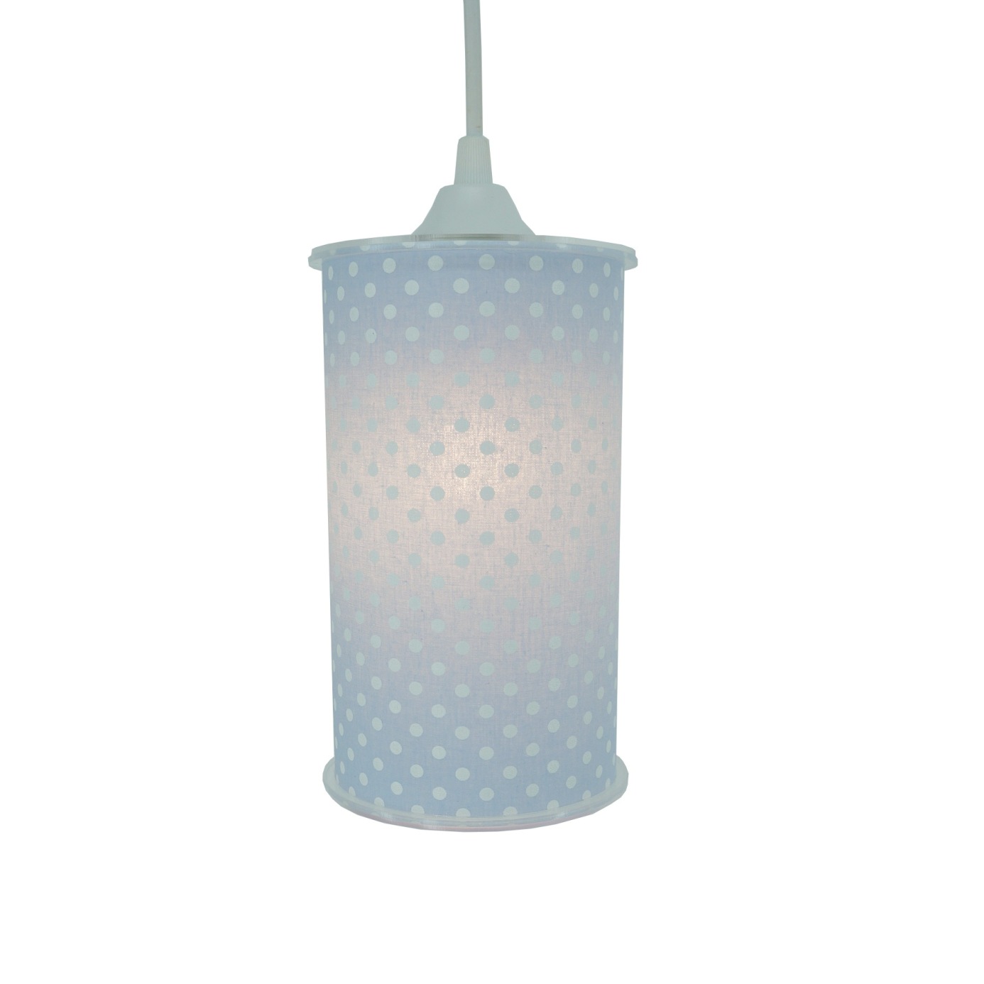 Luminária Pendente Cilíndrica Poás Azul e Branco
