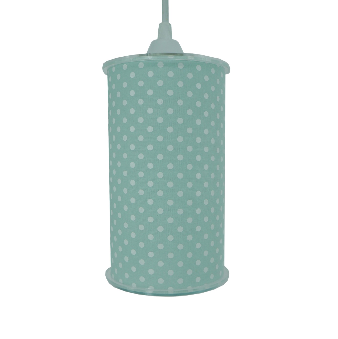 Luminária Pendente Cilíndrica Poás Verde Claro e Branco