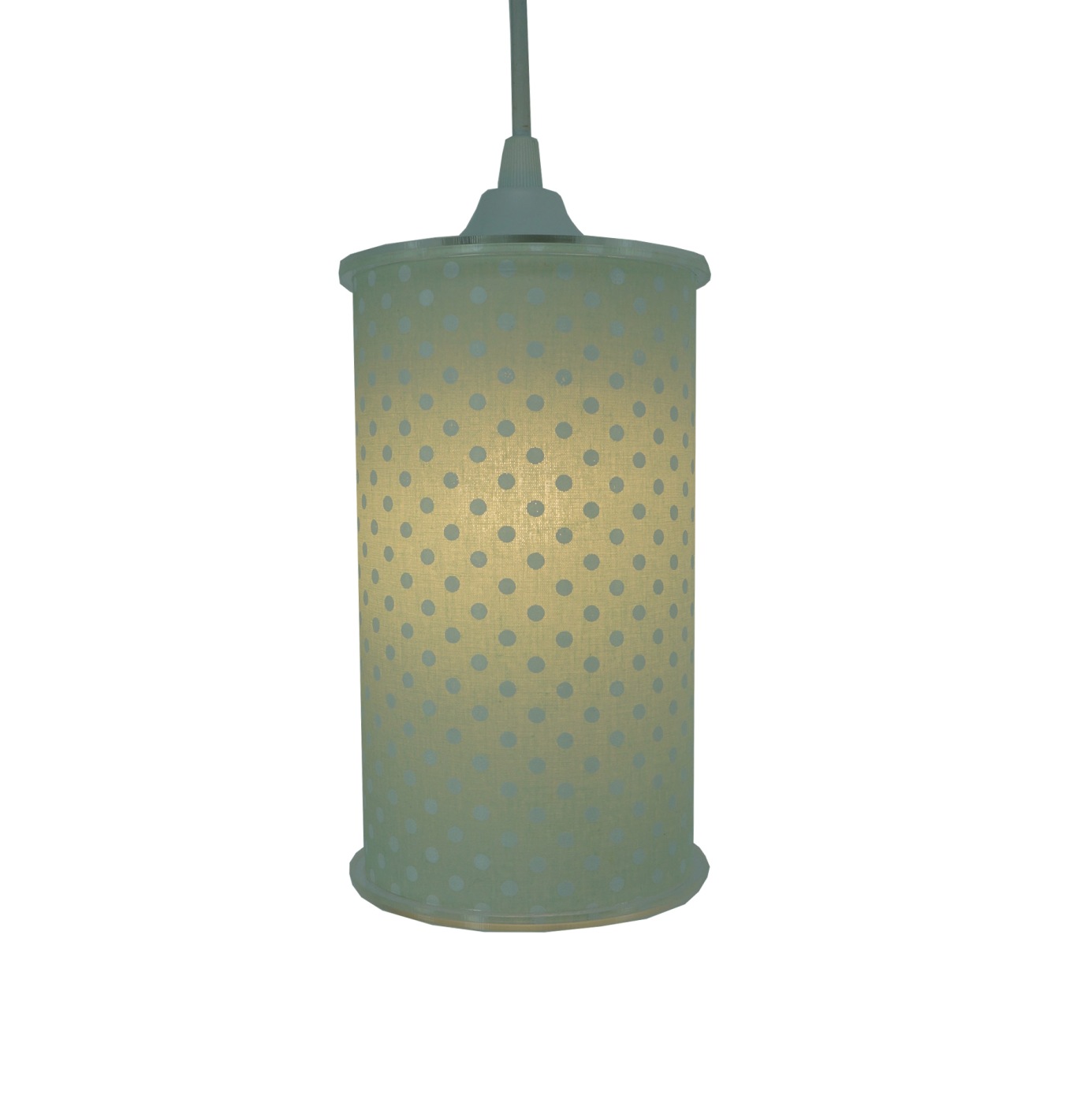 Luminária Pendente Cilíndrica Poás Verde Claro e Branco