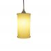 Luminária Pendente Cilíndrica Tecido Arabesco Amarelo