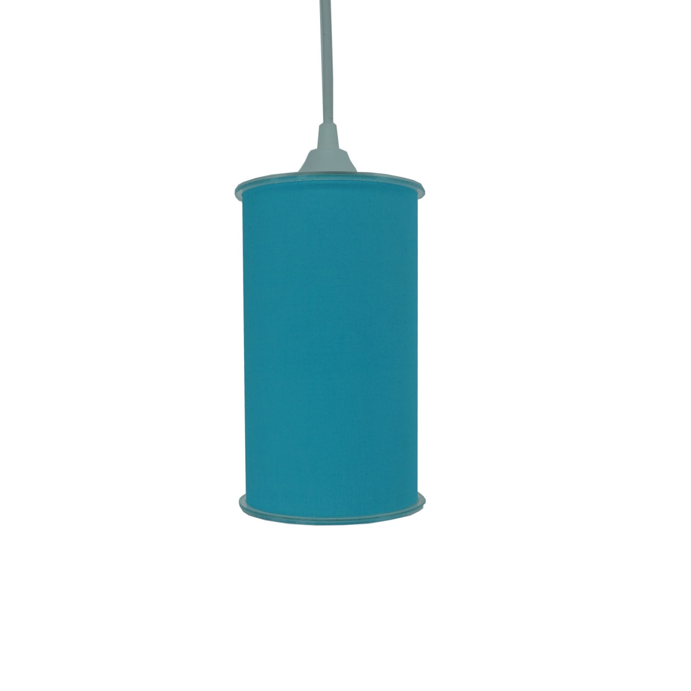 Luminária Pendente Cilíndrica Tecido Azul