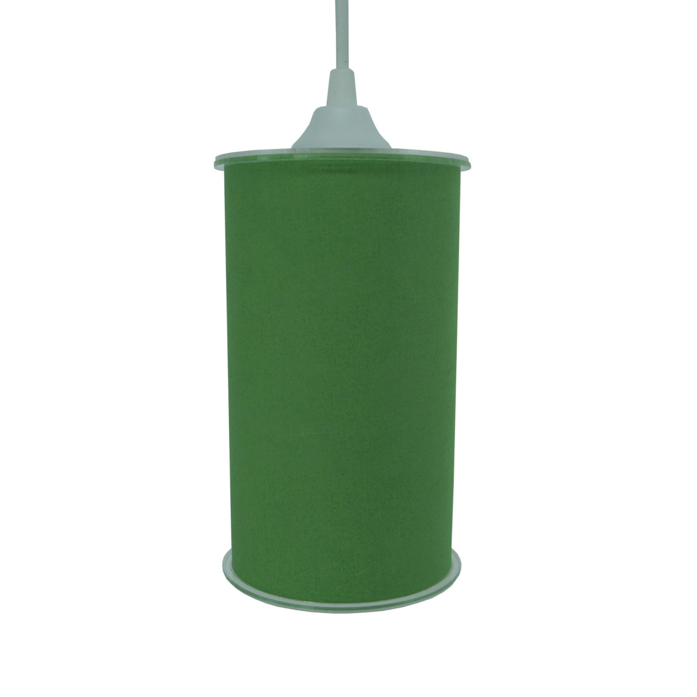 Luminária Pendente Cilíndrica Tecido Verde