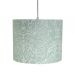 Luminária Pendente Revestida com Tecido Arabescos Azul Claro e Branco
