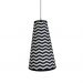 Luminária Pendente Revestida com Tecido Chevron Preto e Branco