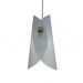 Luminária Pendente Revestida com Tecido Cinza e Branco Modelo Envelope