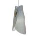 Luminária Pendente Revestida com Tecido Cinza e Branco Modelo Envelope