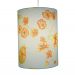 Luminária Pendente Revestida com Tecido Floral Verde e Laranja