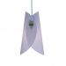 Luminária Pendente Revestida com Tecido Rosa e Branco Modelo Envelope